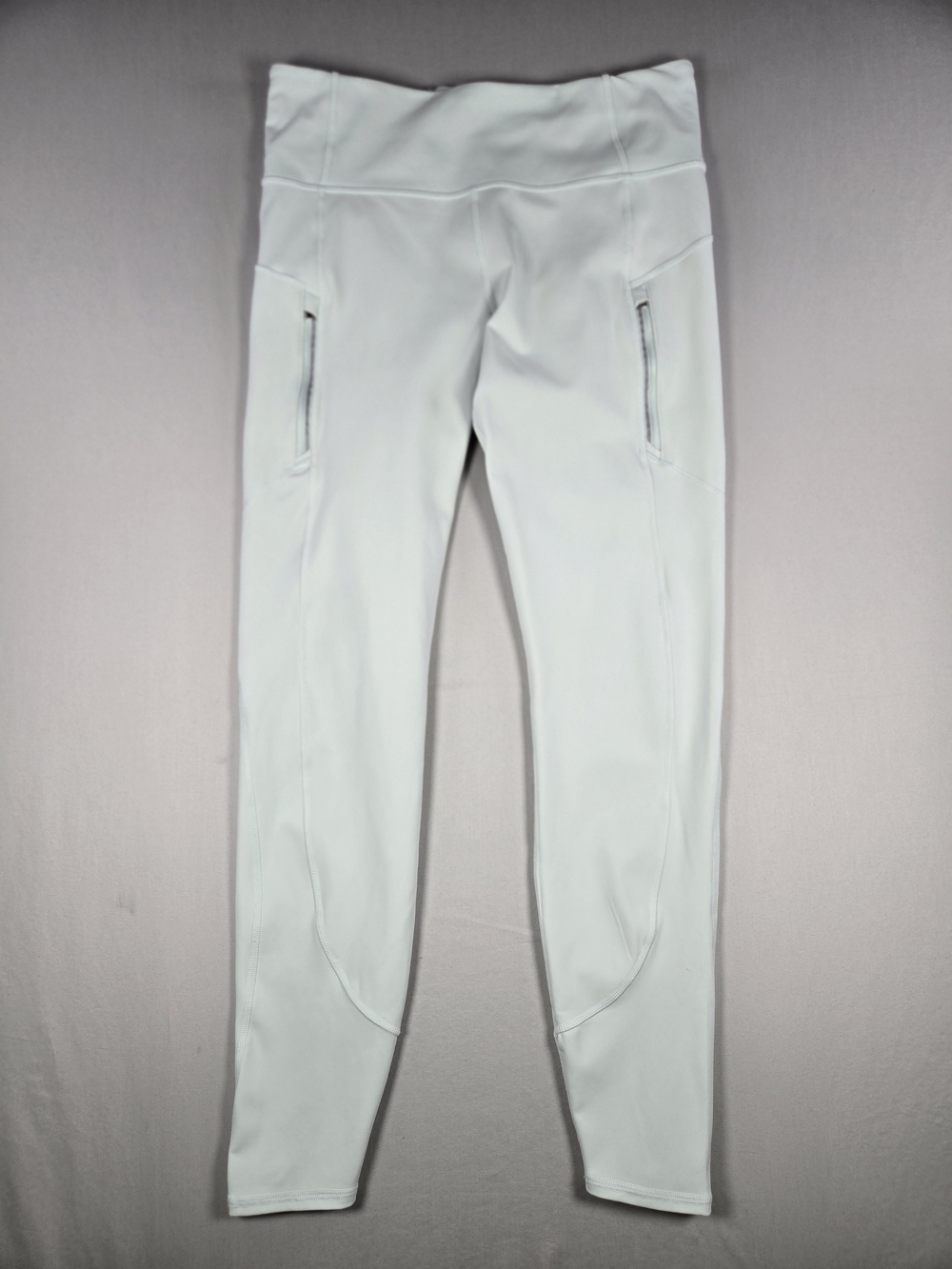 Athleta Rainier High Rise Tight Mint Aqua Light Glacier Zip Pockets Size L